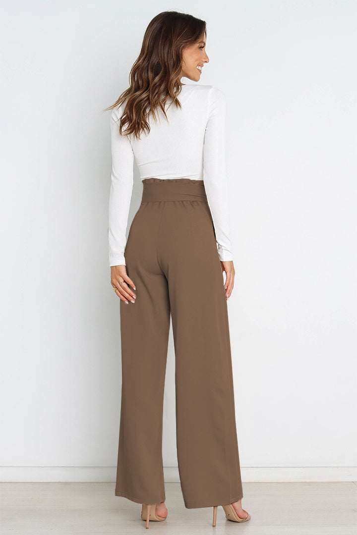 Fenna | High Waist Paperbag Pants with Bow Detail