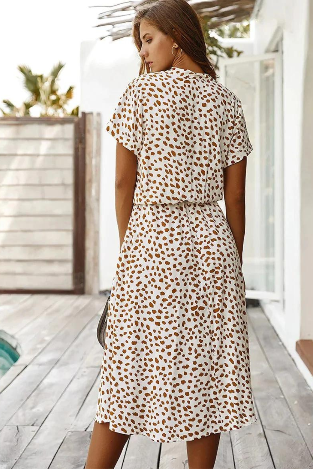 Kaelyn | Vrouwelijke Dotted Midi Jurk