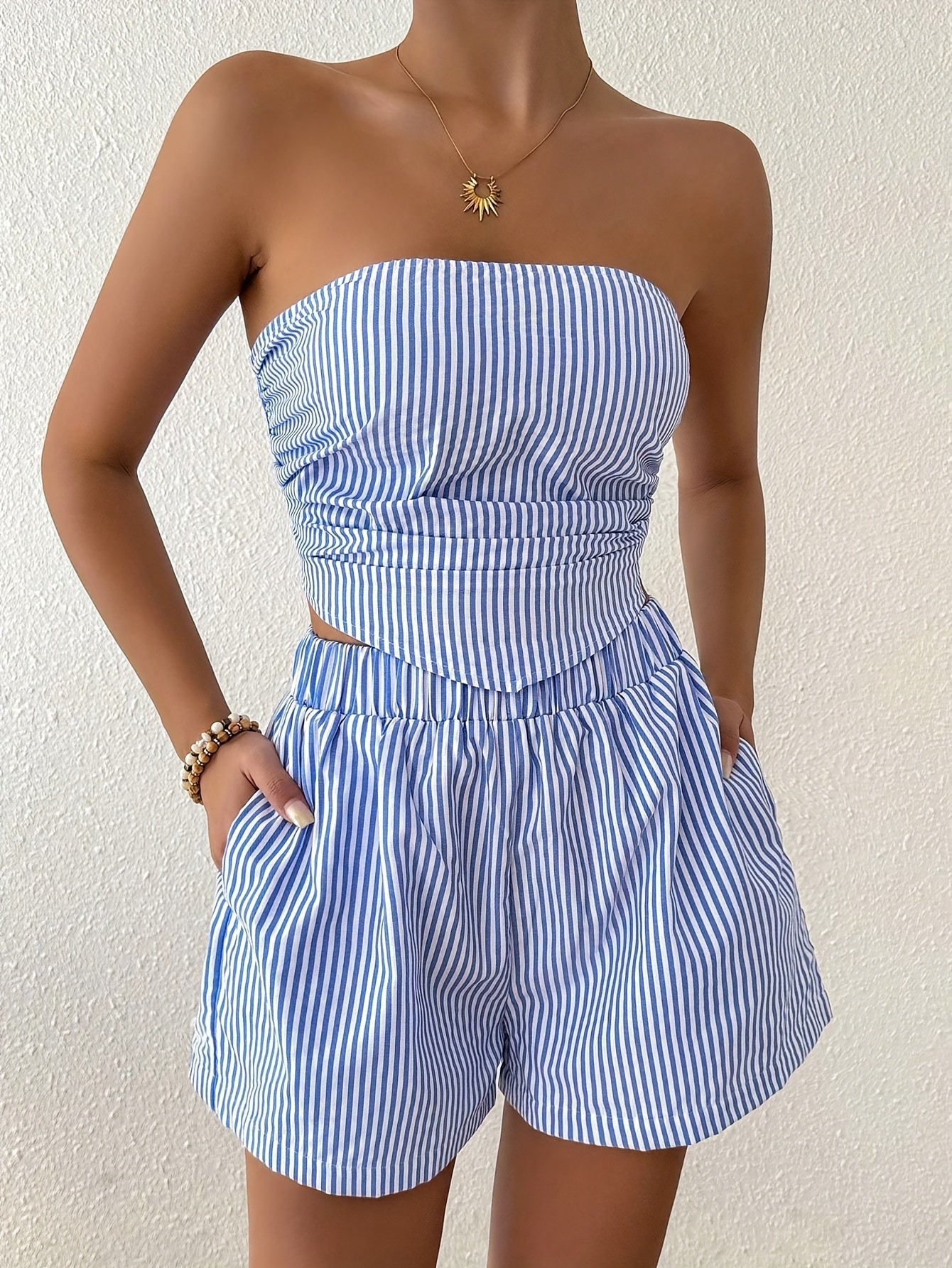 Nadir | Zomerse Gestreepte Bandeau Set
