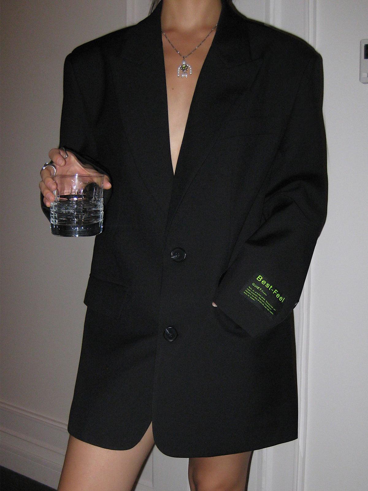 Oversized Stijlvolle Dames Blazer Jurk met Lange Mouwen