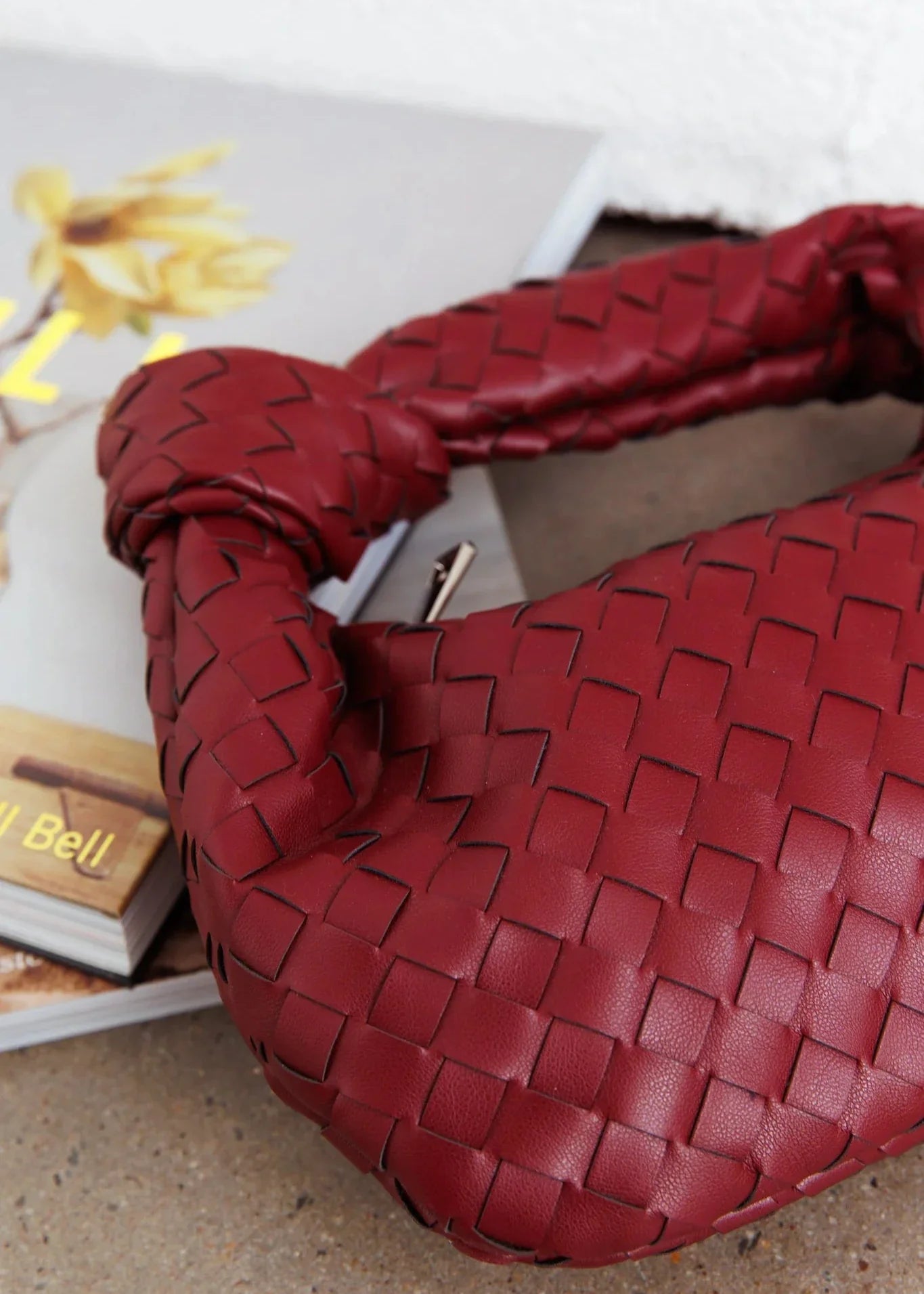 Tinslee | Luxe Woven Bordeaux Bag