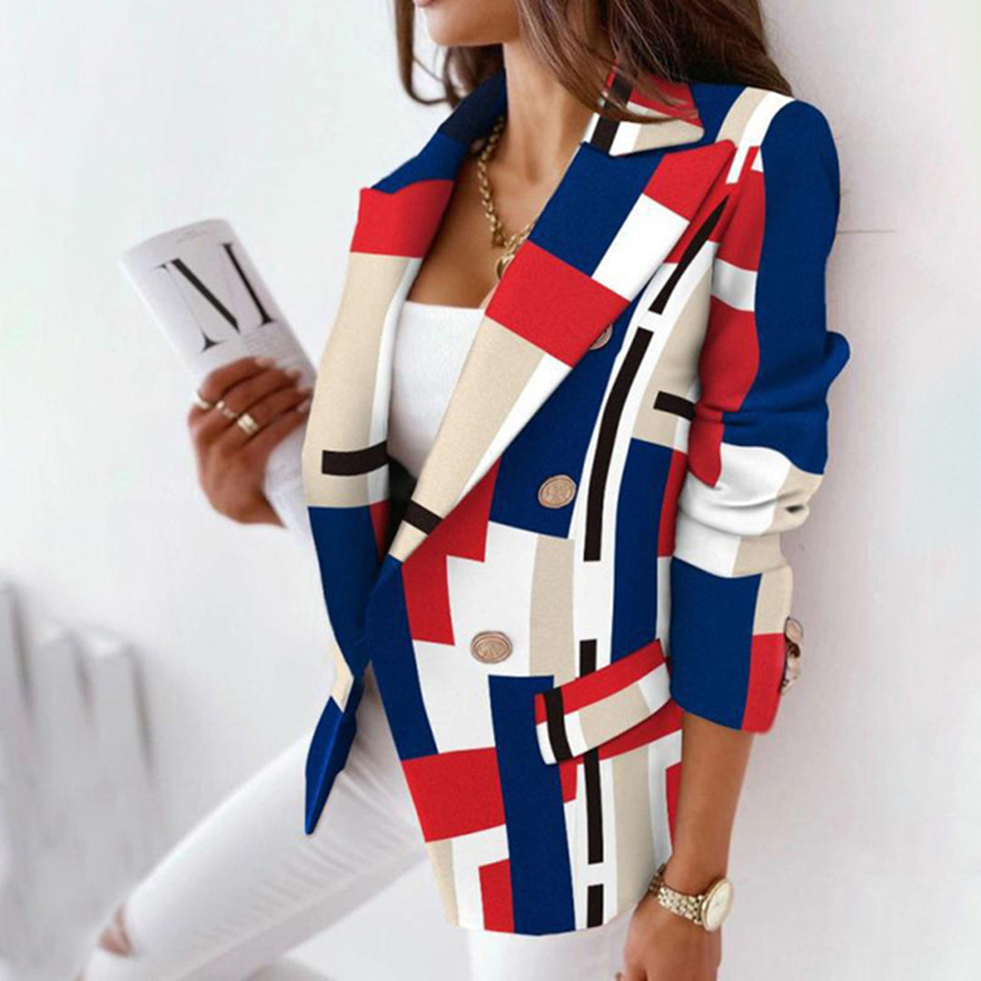 Trendy Elegante Dames Blazer met Geruit Patroon