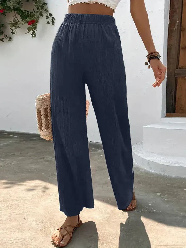 Bianka | Luchtige Palazzo Broek met Hoge Taille