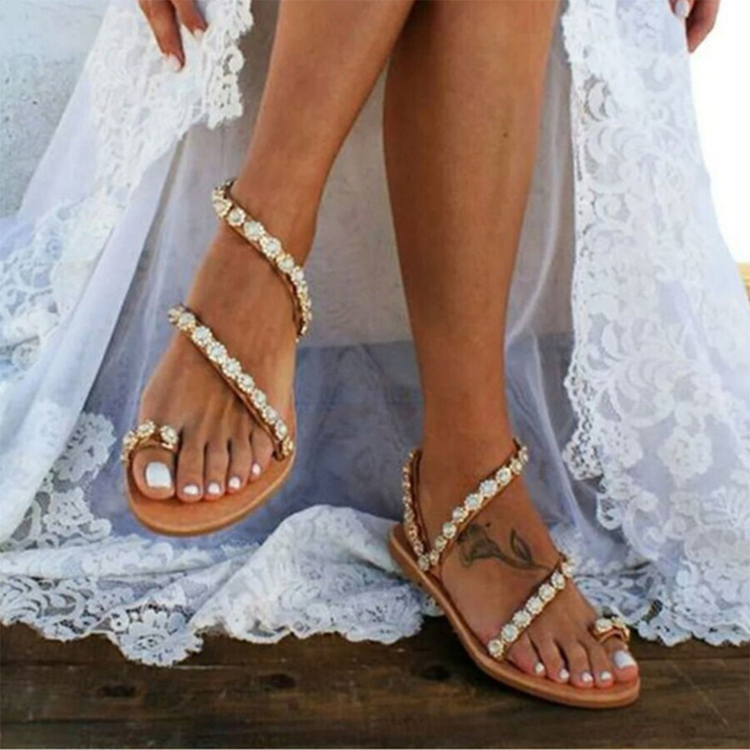 Dorien | Bohemian Sandalen met Kralen en Kant