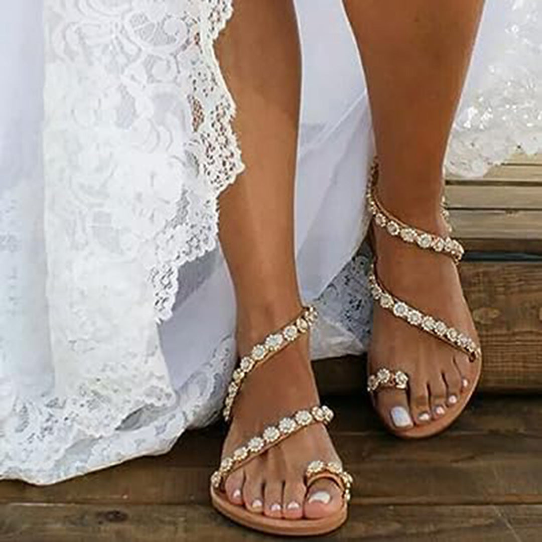 Dorien | Bohemian Sandalen met Kralen en Kant