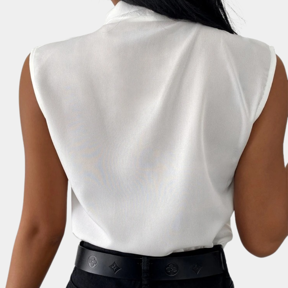 Elegant Stylish Women's Sleeveless Blouse with V-neck