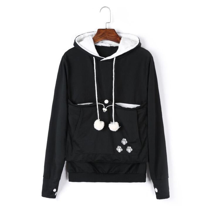 Comfortable Practical Women's Hoodie with Front Pocket for Pets