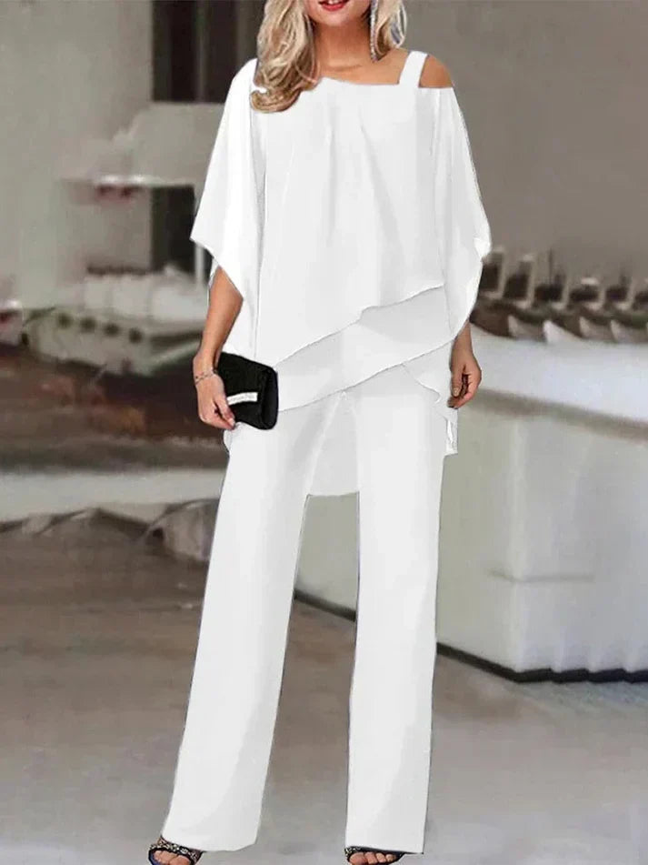 Rianne | Ensemble deux pièces en chiffon épaules dénudées