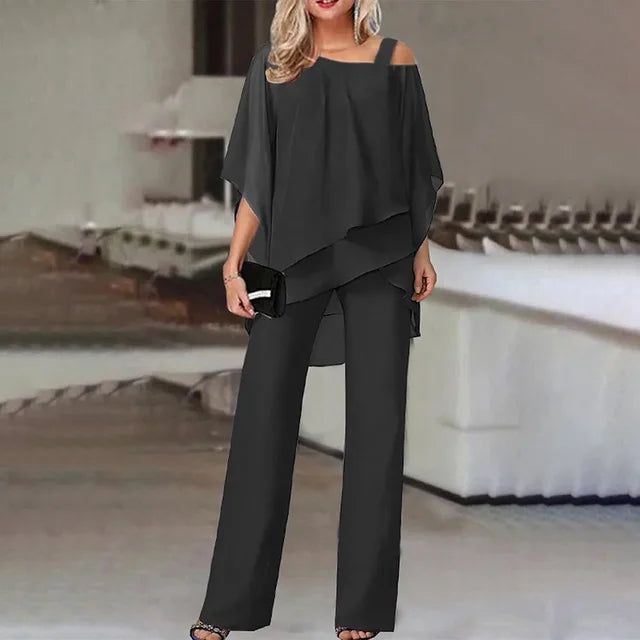 Rianne | Tweedelige Off-Shoulder Chiffon Set