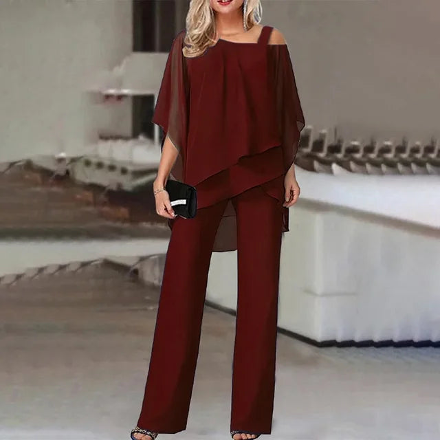 Rianne | Ensemble deux pièces en chiffon épaules dénudées