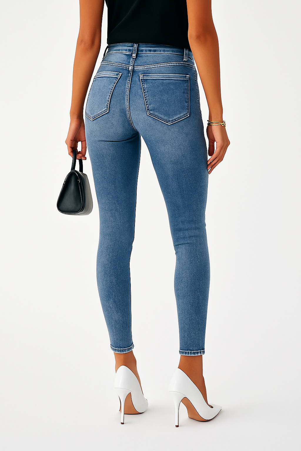 Comfortabele Stretch Dames Jeans met Hoge Taille