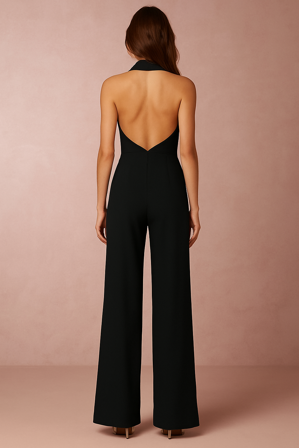 Tessy | Elegancki kombinezon z głębokim dekoltem w serek