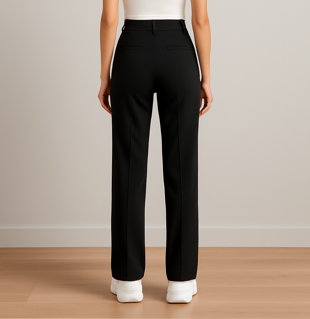 Caryssa | Rechte Broek met Hoge Taille
