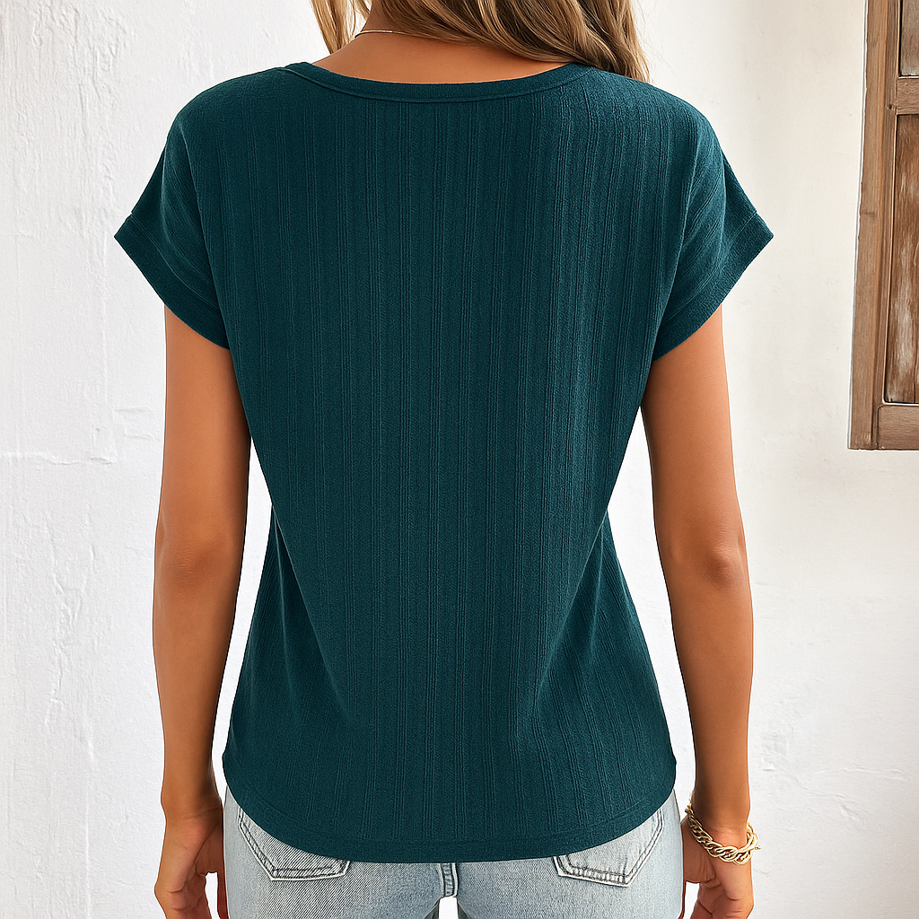 Fatimah | Gebreid T-shirt met Ronde Hals