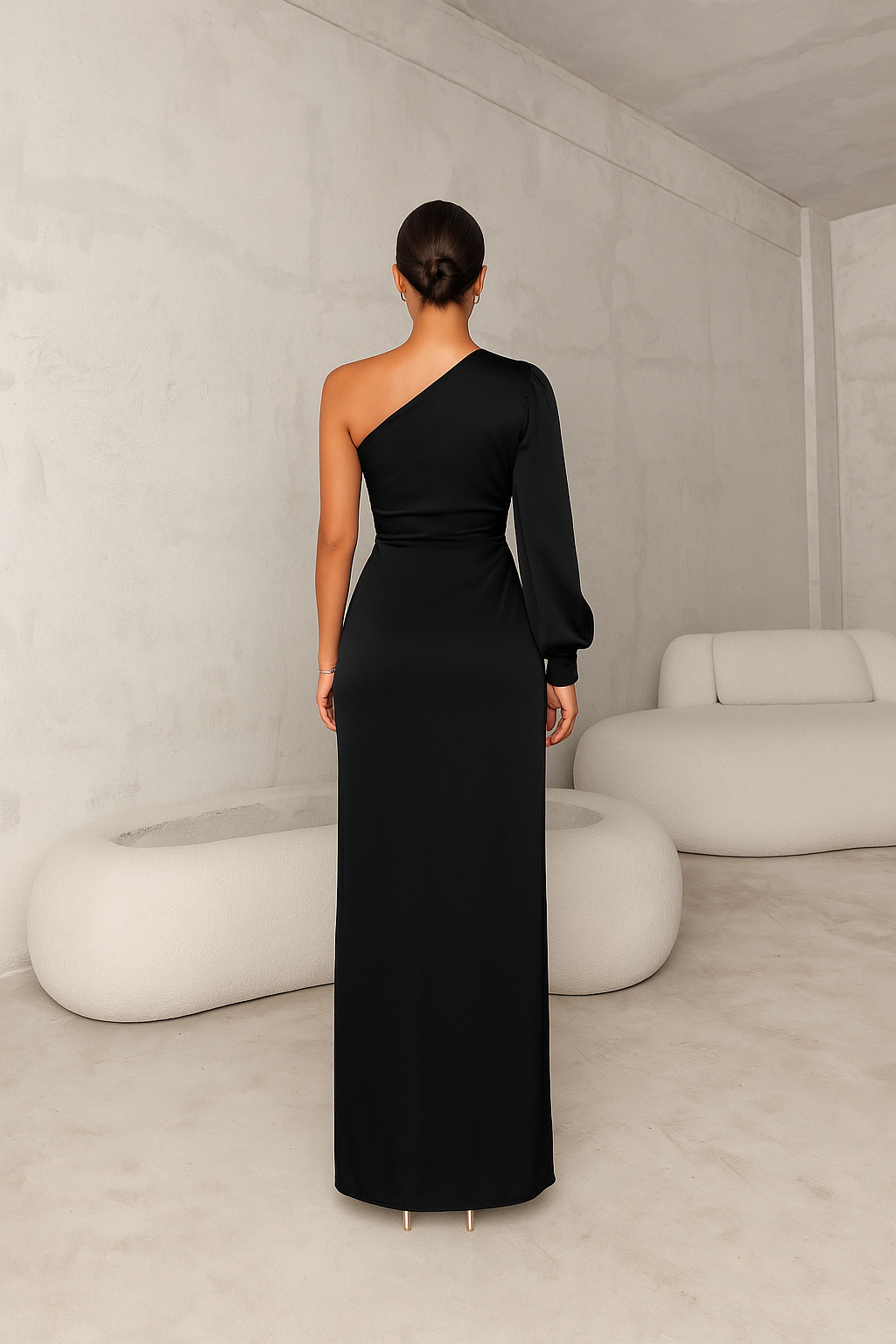 Reecel | Elegant One-Shoulder Maxi Dress