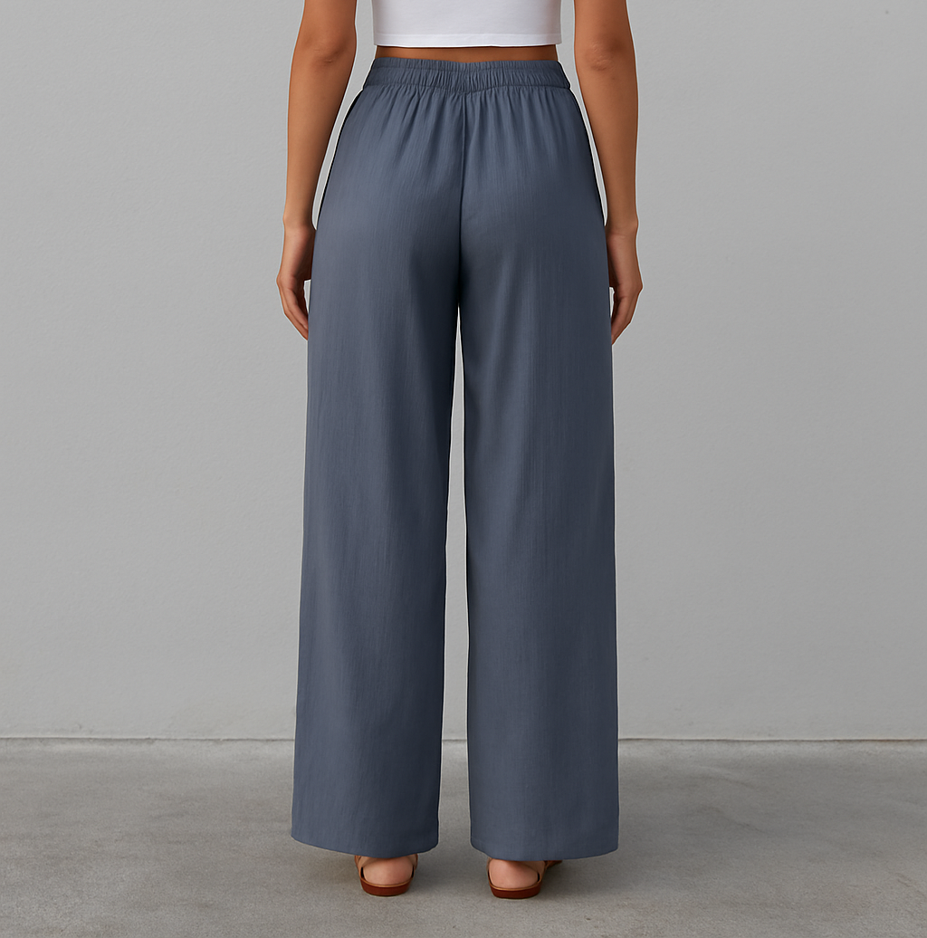 Carmelita | Linnen Broek met Wijde Pijpen