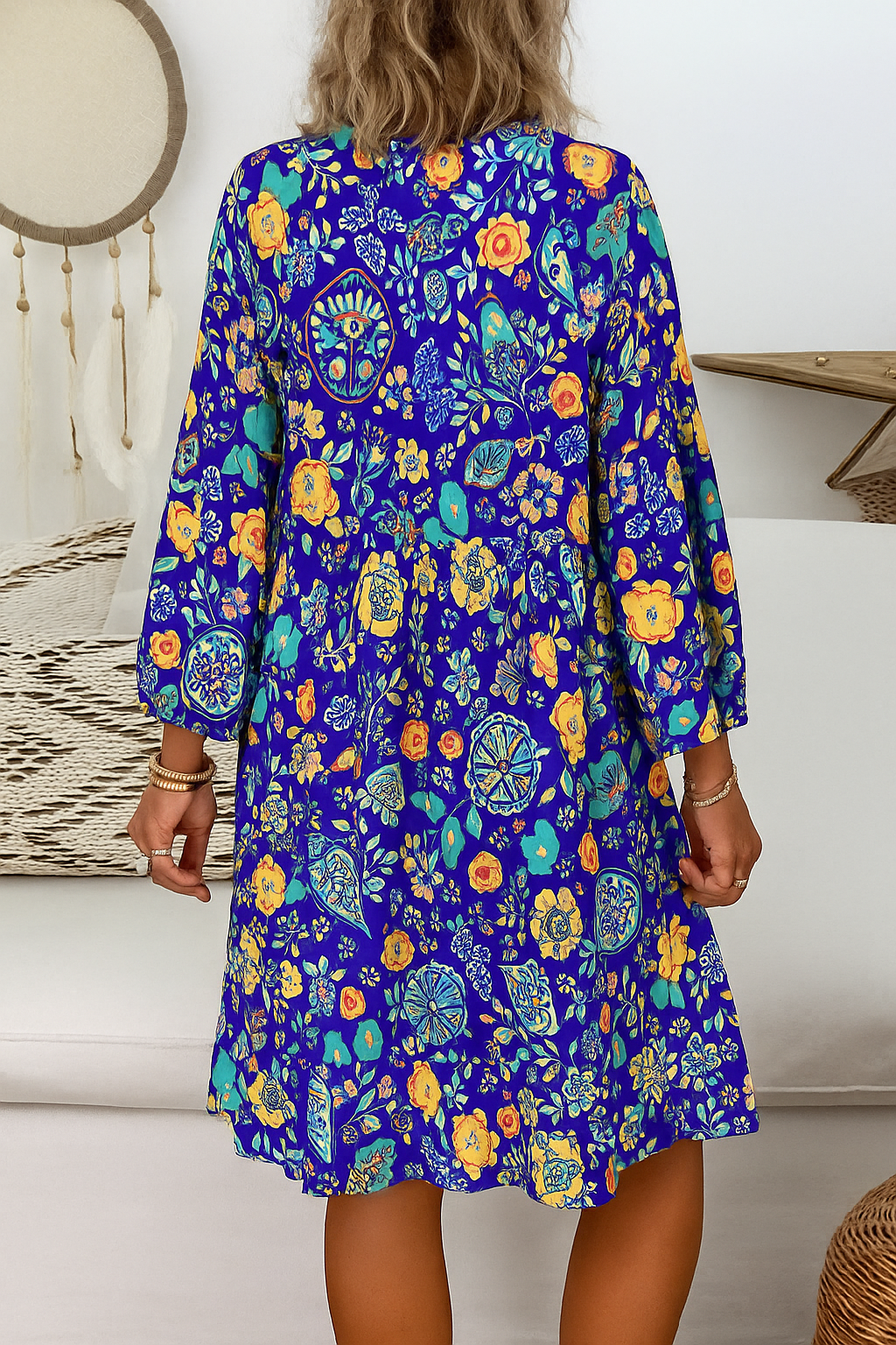 Adaira | Kleurrijke Bloemen Boho Jurk