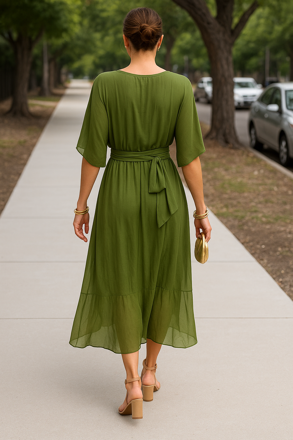 Chrissa | Zomerse Midi Jurk met Elegante V-Hals