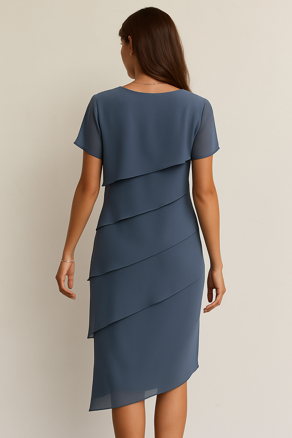Quinnie | Elegante Gelaagde Chiffon Jurk Dames