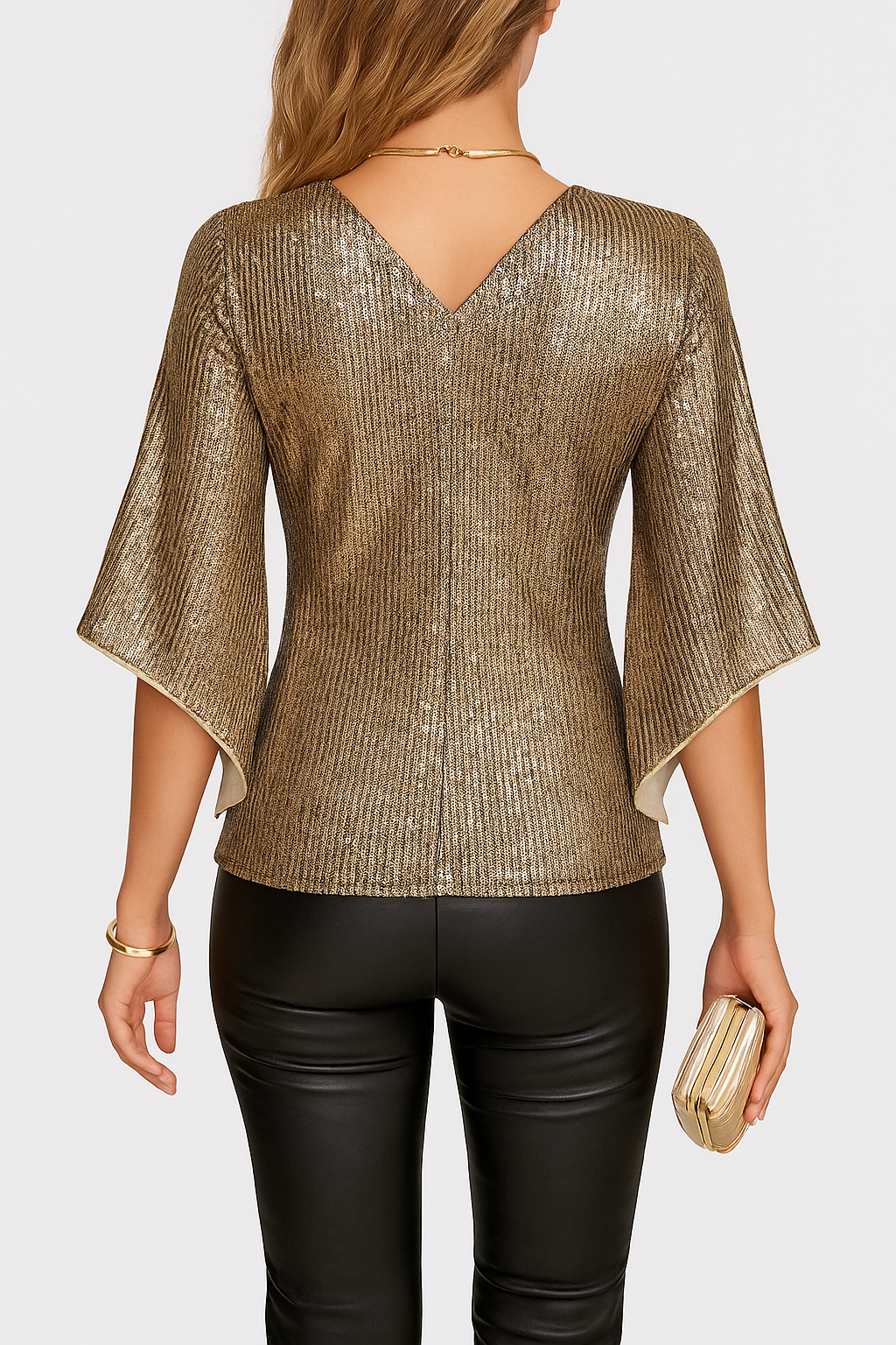 Debie | Glitter Top met Fladdermouwen