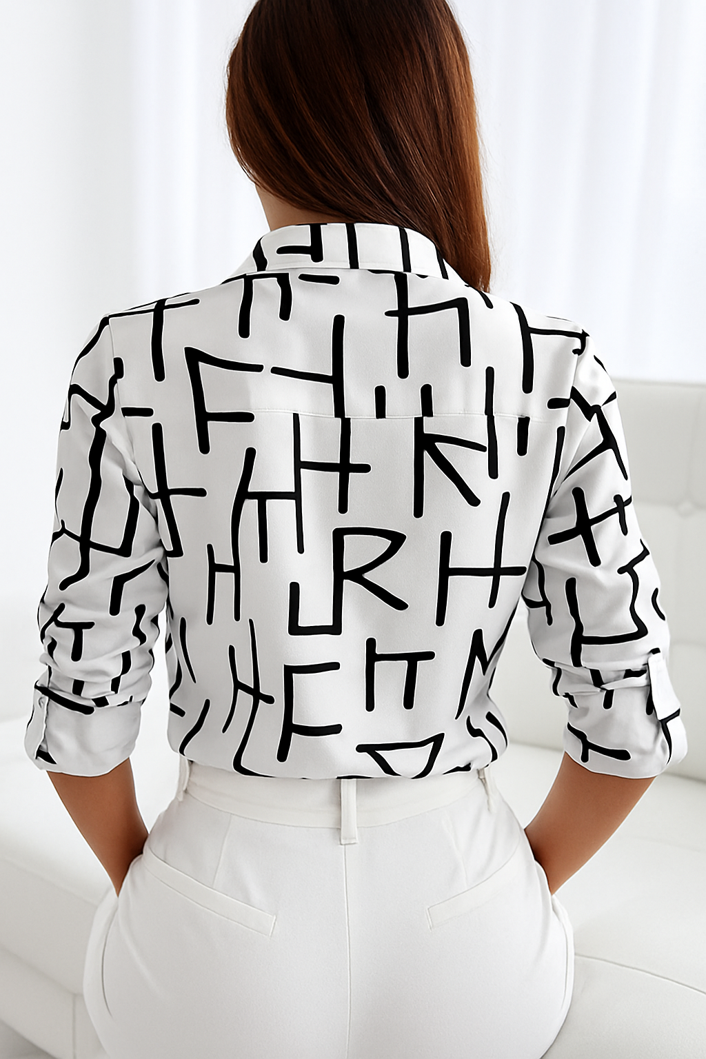 Finlee | Blouse met Abstracte Print