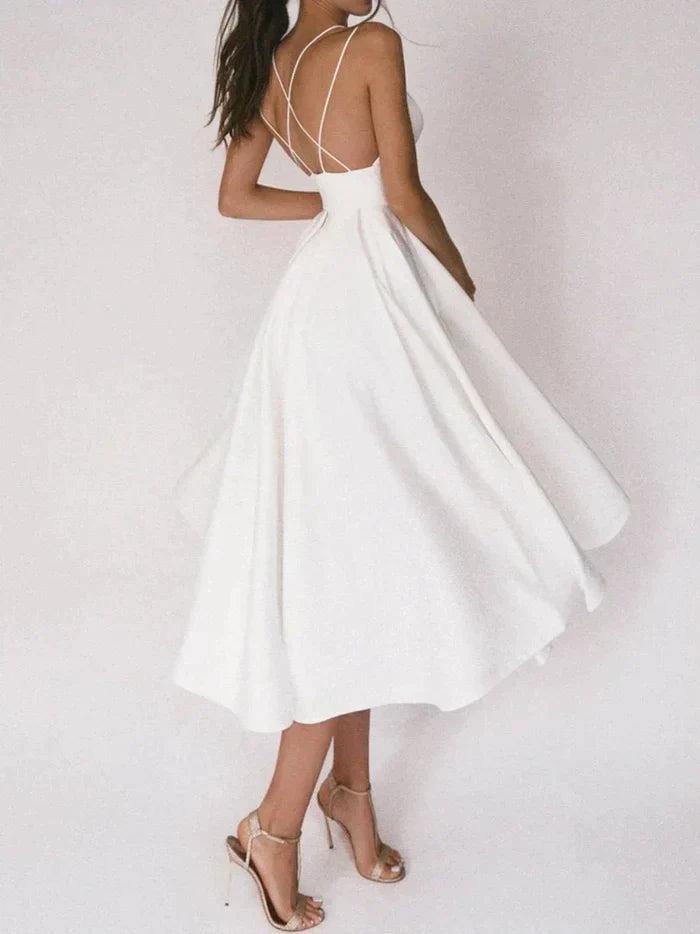 Ermina | Elegante Midi-Jurk met Spaghettibandjes