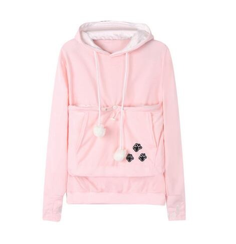 Comfortable Practical Women's Hoodie with Front Pocket for Pets
