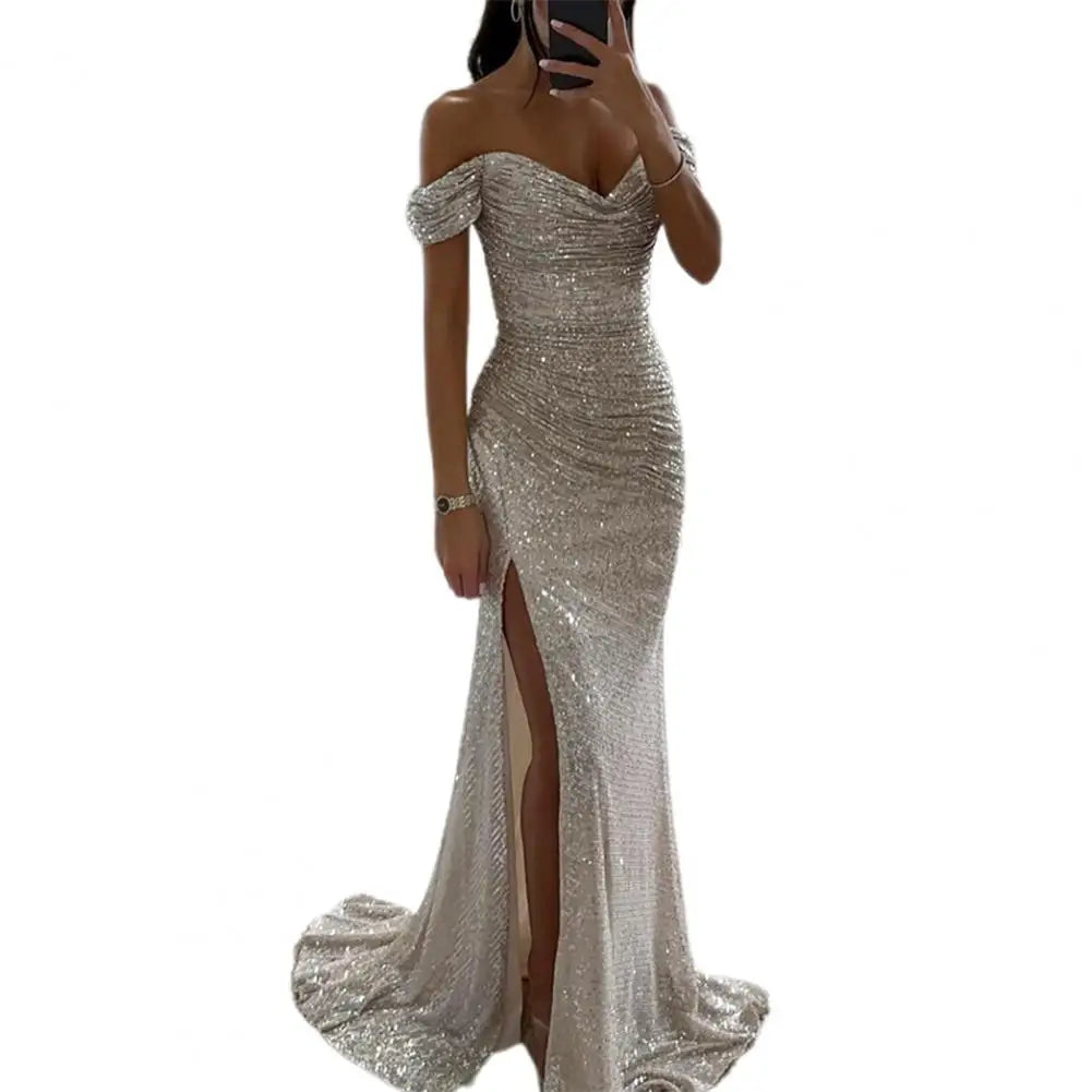 Jaylinn | Galajurken Off-Shoulder Dames Maxi Jurk