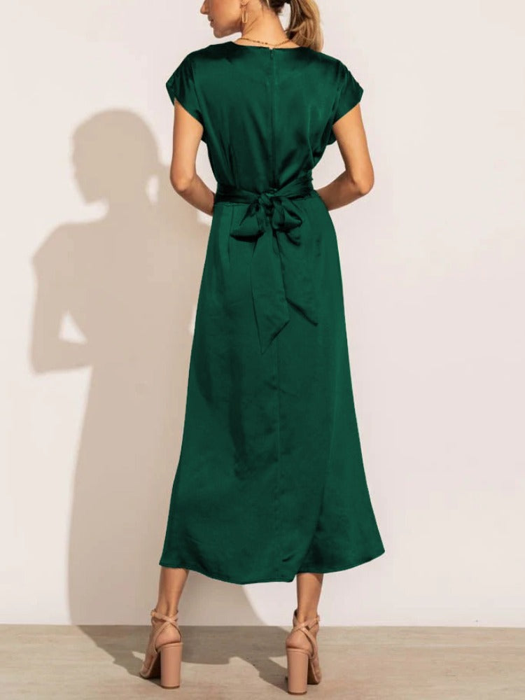Adelaida | Elegante Satijnen Midi Jurk