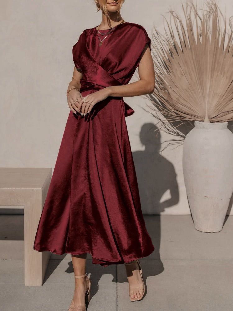 Adelaida | Elegante Satijnen Midi Jurk