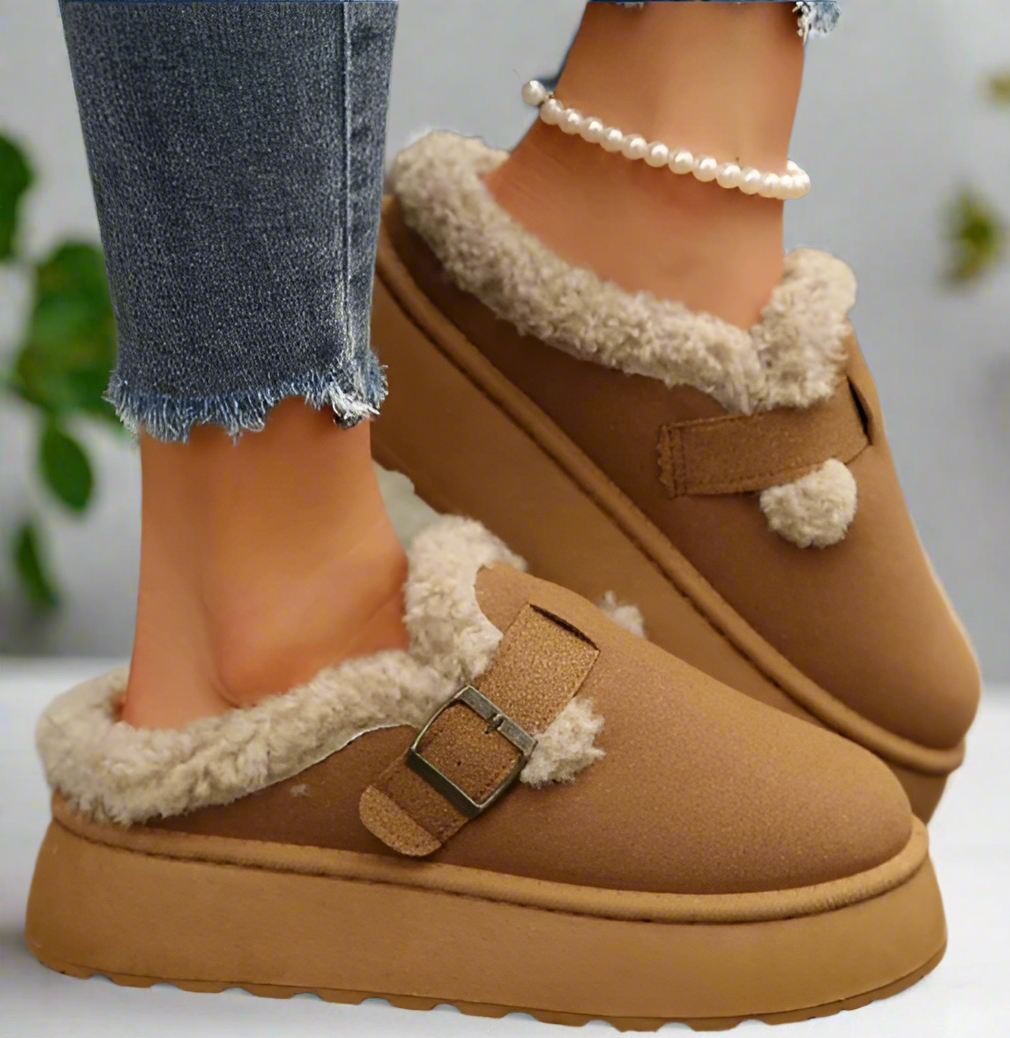 Luxe Comfortabele Dames Pantoffel Met Bont