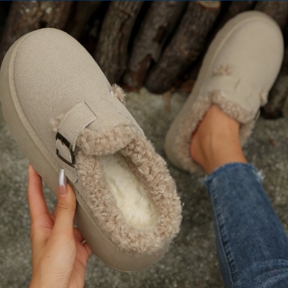 Luxe Comfortabele Dames Pantoffel Met Bont