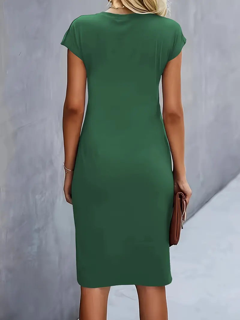Caelyn | Midi Jurk met Drapering