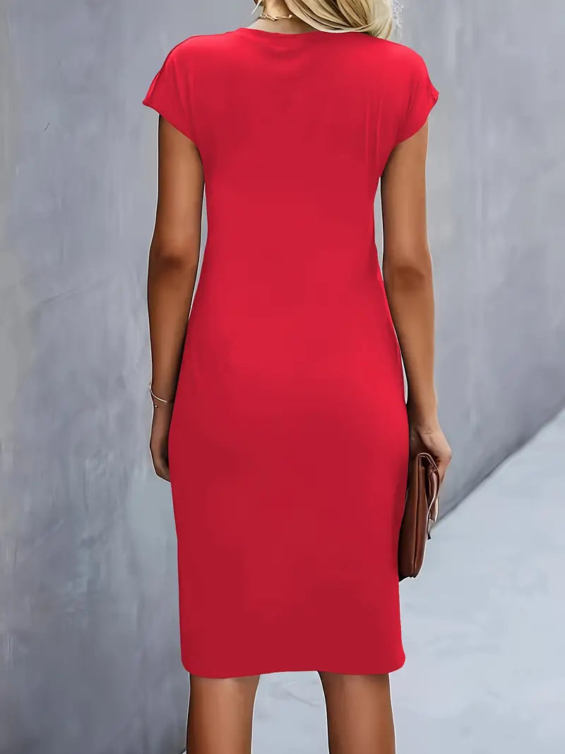 Caelyn | Midi Jurk met Drapering