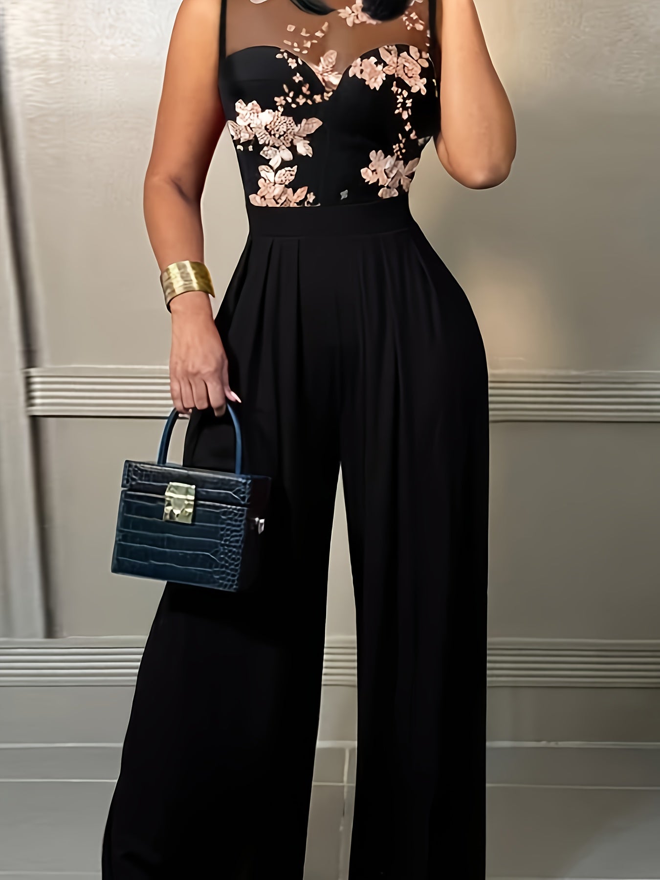 Mella | Elegante Jumpsuit met Bloemenborduursel