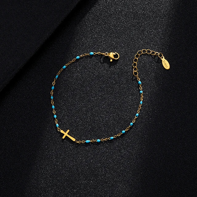 Vajen | Gouden Armband met Kruis