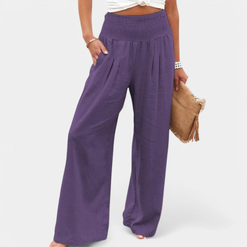Carola | Pantalon en lin aéré pour femmes avec taille élastique