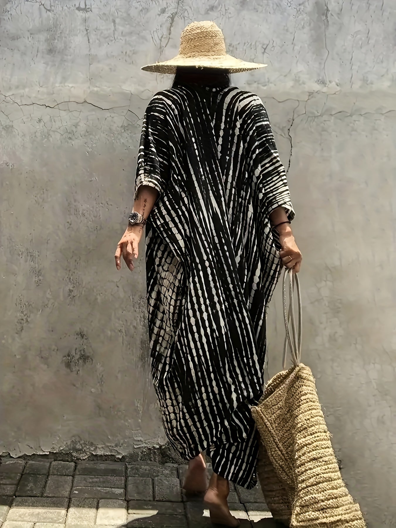 Nolita | Boho Strand Kimono met Abstracte Print
