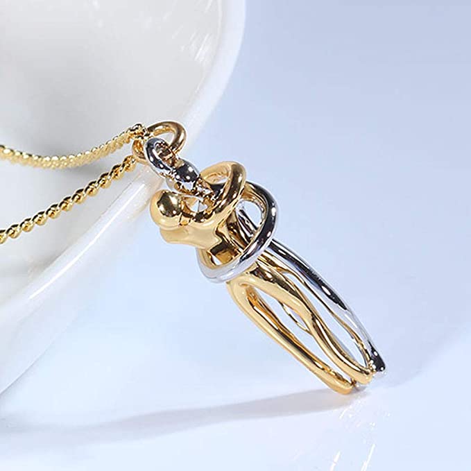 Elegante Dames Ketting met Gouden en Zilveren Hanger