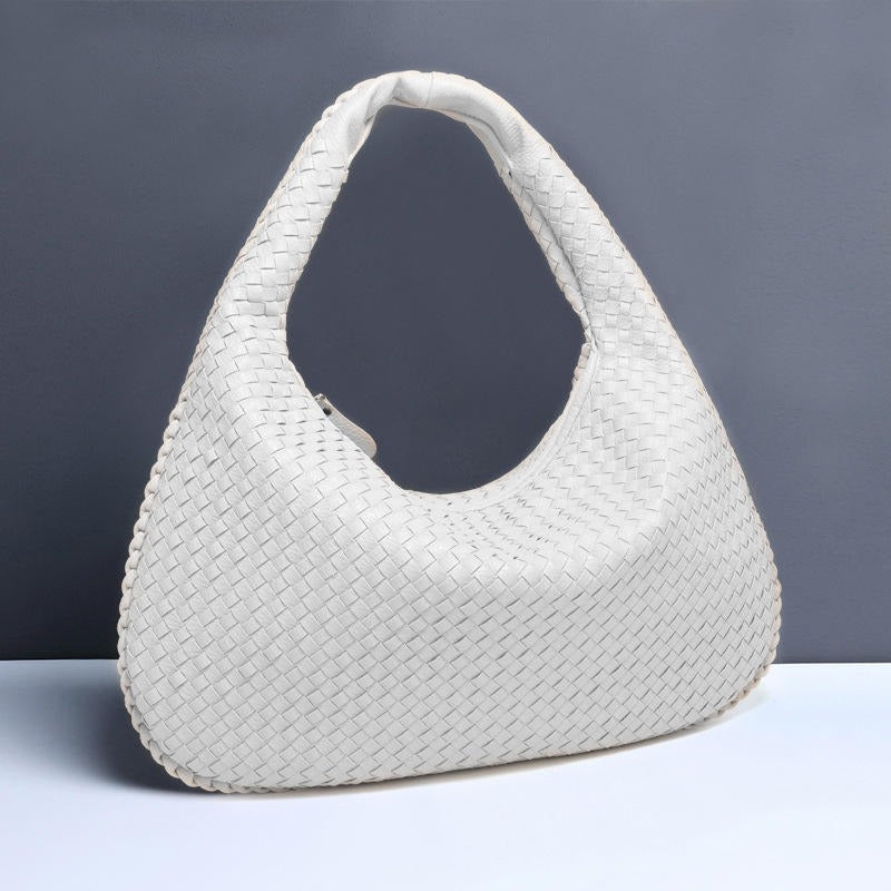 Sac à main beige élégant pour dames avec design tressé