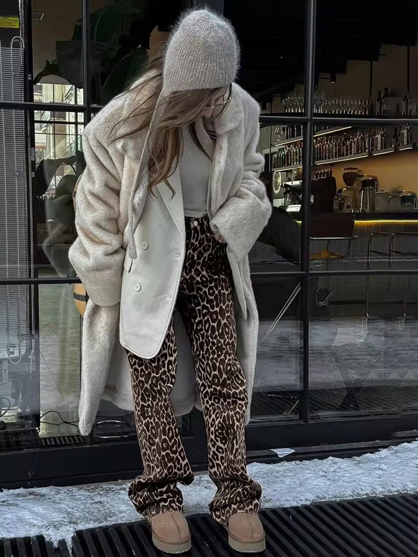 Kara | Flared Broek met Panterprint