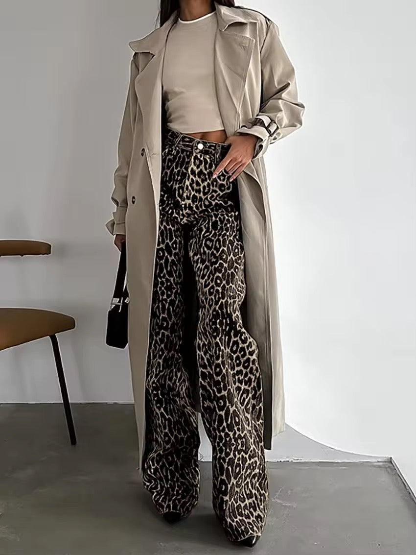 Kara | Flared Broek met Panterprint