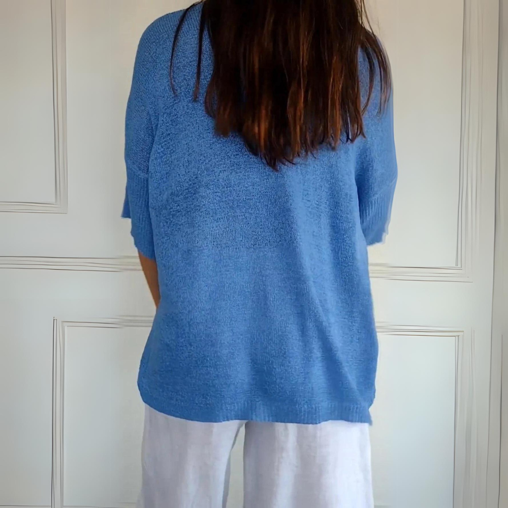 Claudine | Sweater with V-Neck and Short Sleeves
