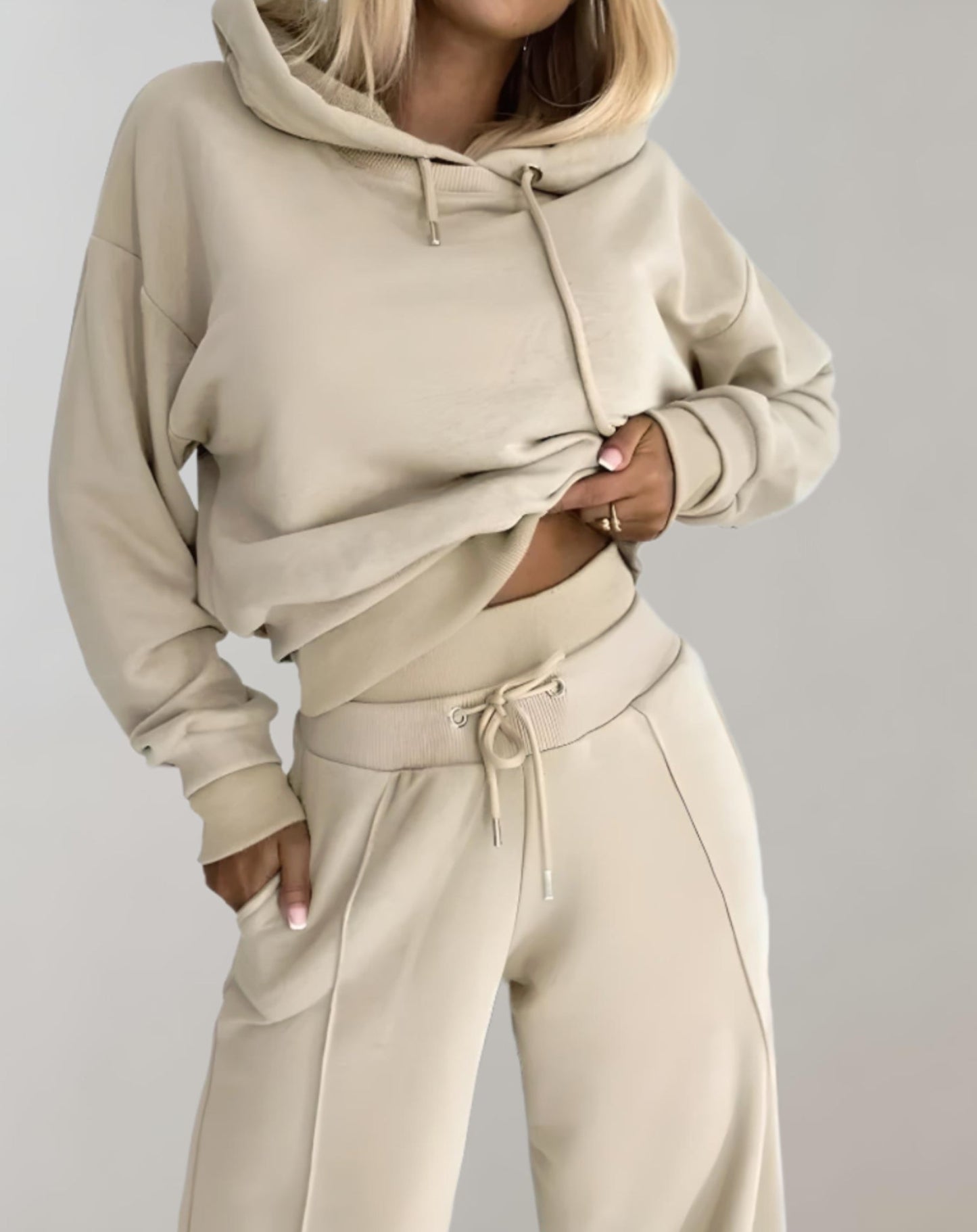 Oversized Dames Loungewear Set met Hoodie en Wijde Broek