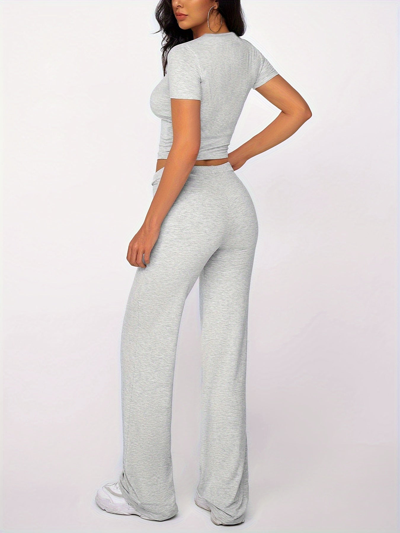 Delcy | Lounge Set met T-Shirt en Wijde Broek