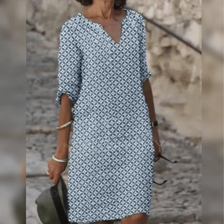 Erina | Chic Geometric Print Dress