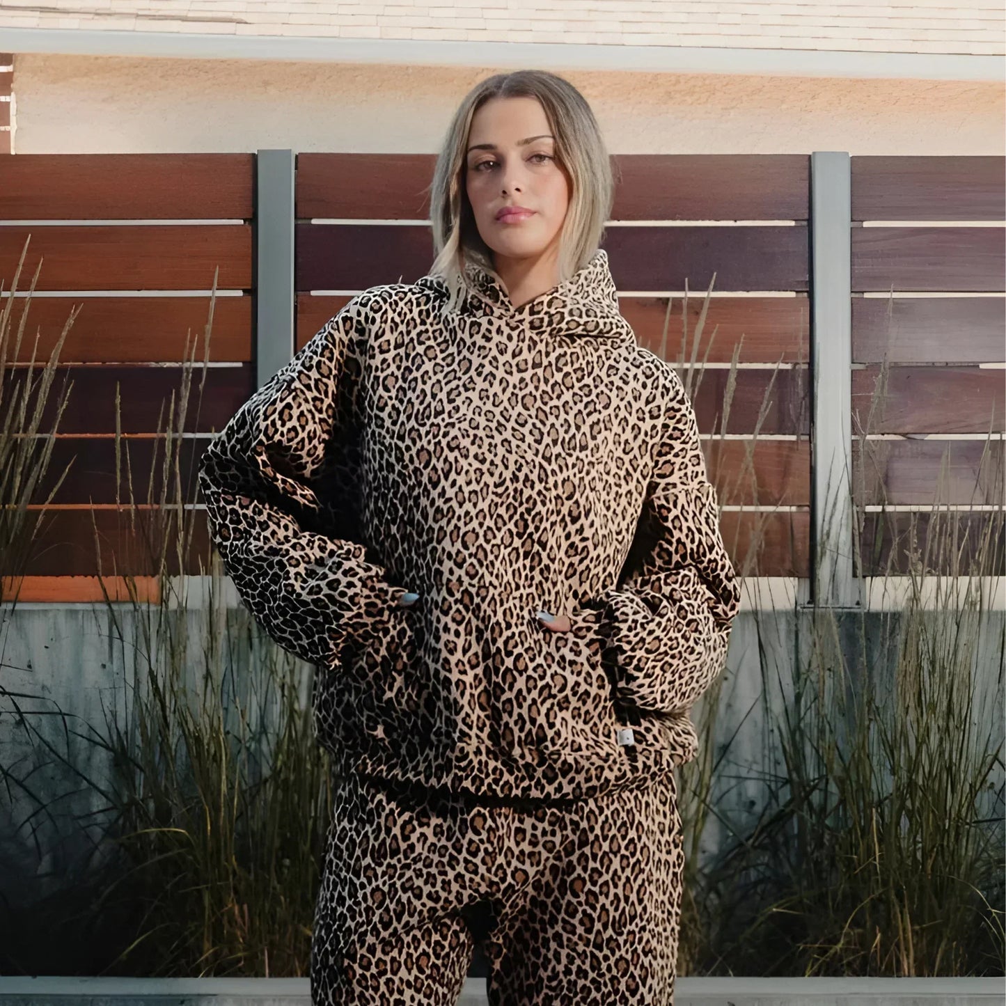 Oversized Luxe Dames Hoodie met Panter Print