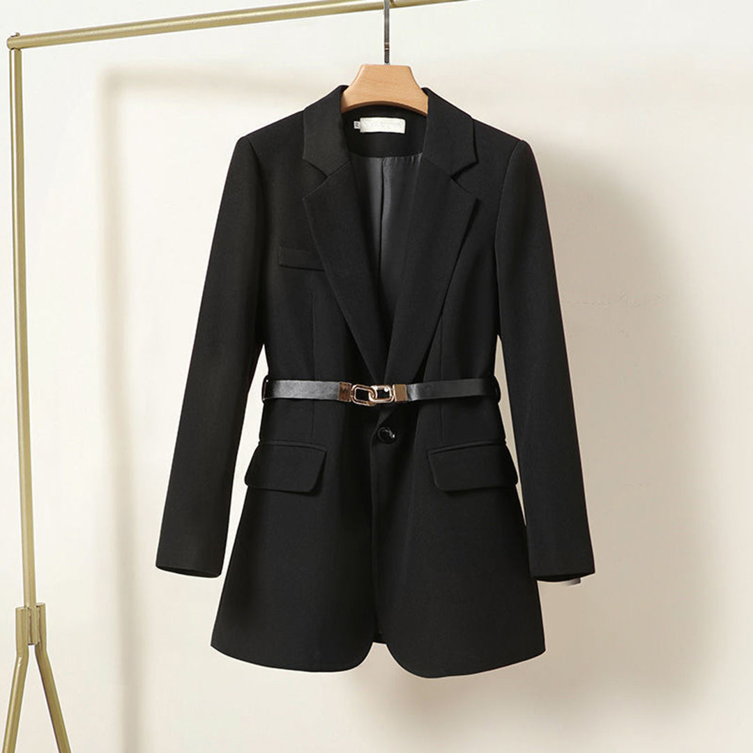 Elegante Stijlvolle Dames Blazer met Riem en Zakken