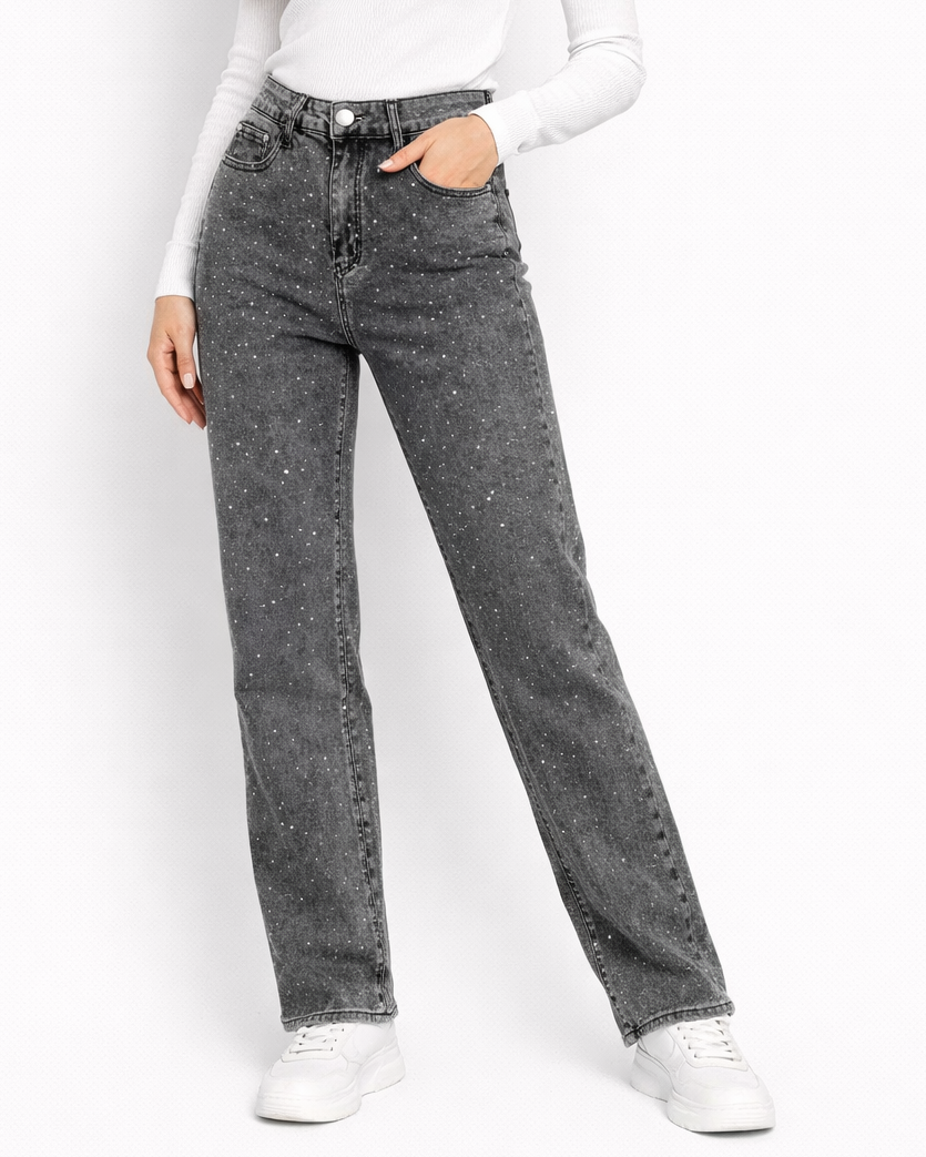Laila | Straight-Leg Jeans met Glitterdetails