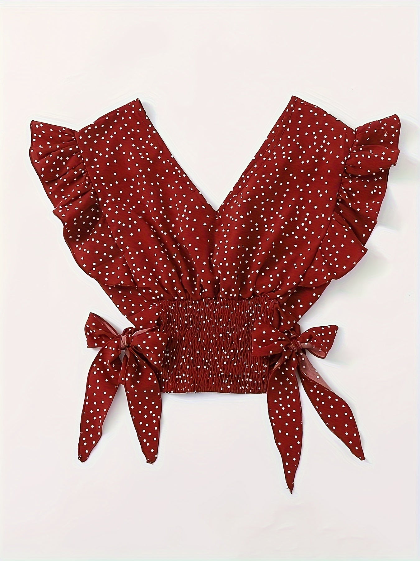 Berita | Ruffle Crop Top met Polkadotprint en Strikdetails